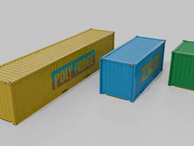  Shipping Containers Bundle - Customizable with Interior and Exterior 