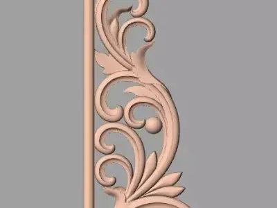 Decorative angle flower 3D STL model used for CNC router E037 3D model