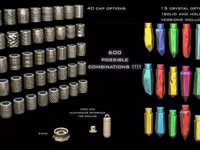 Kyber Crystal set 2 3D print model
