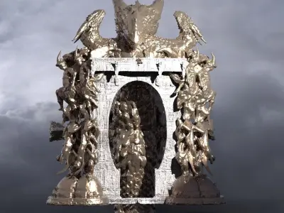 Dragon bone deity monolith Archway 7 3D model