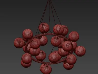 Bubble chandelier with balls hanging from it 3D model