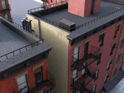 New York corner building Low-poly 3D model