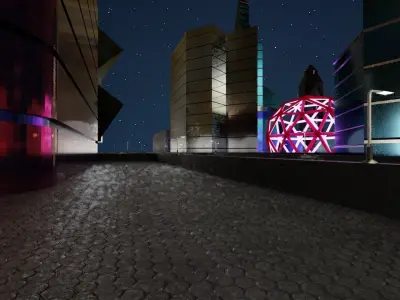Modern City  Low-poly 3D model