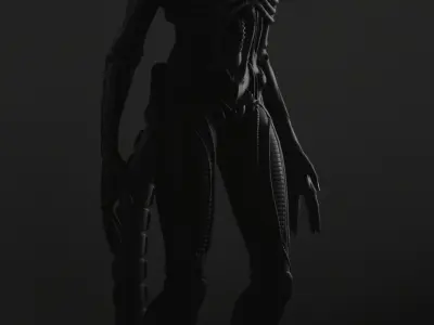 xenomorph drone Low-poly 3D model