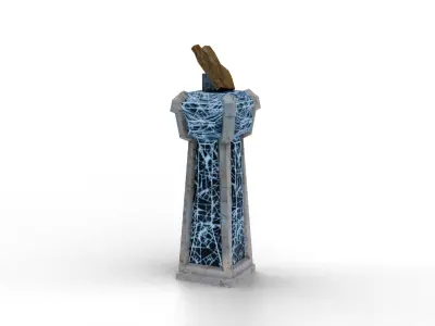 pedestal stone Low-poly 3D model