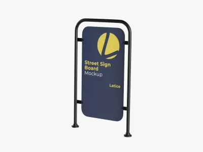 Street Sign Board Low-poly 3D model