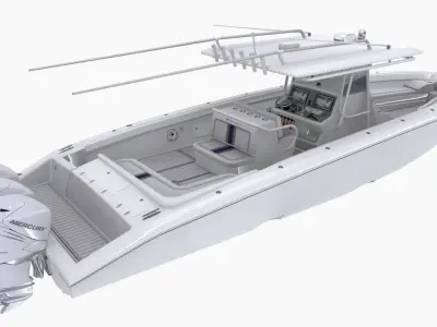 Midnight Express 37ft Open Boat Low-poly 3D model