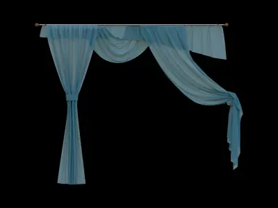 Window Curtains Free low-poly 3D model