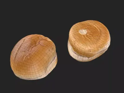 Hamburger Bun M06 Low-poly 3D model
