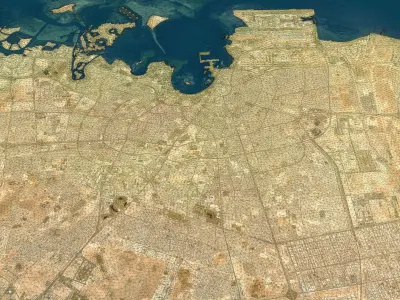 Doha - 3D City Topography Terrain 3D Model Pack