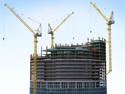  Tower crane LIEBHERR 710 HC-L Litronic and Construction Skyscraper 