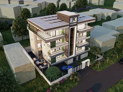 Contemporary Apartment Exterior Low-poly 3D model