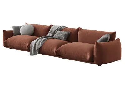 Marenco 3 Seater Sofa with Armrests 3D model