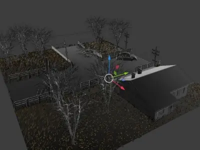 Damaged Town apocalyptic 3D model