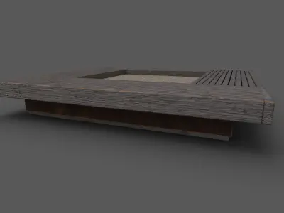 Bench 4 with pbr textures low poly Low-poly 3D model