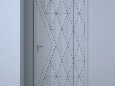 3d door modern wooden design Low-poly 3D model