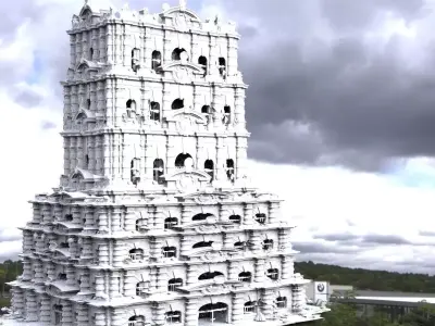 Fantasy architecture Mayan temple  fantasy 1 3D 3D model