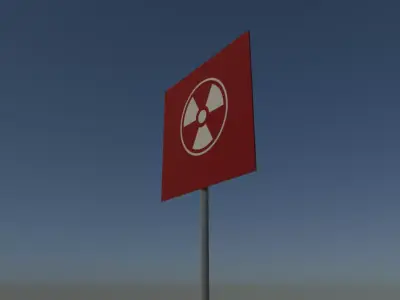 Radiation sign Low-poly 3D model