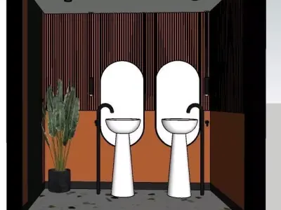 Sketchup model two bathrooms design  3D model