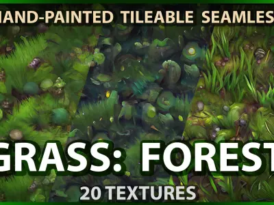 Grass Forest Floor 20 TEXTURES Hand-painted Seamless Texture