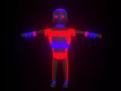 Neon NFT Character Low-poly 3D model