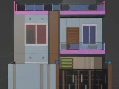 Modern House Exterior 3D Model 3D model purchase
