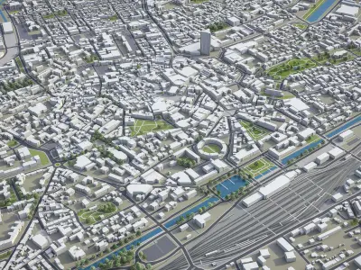 Mulhouse  Low-poly 3D model