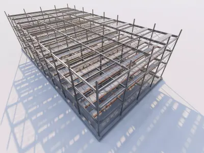 Structural engineering of Concrete frame buildings  3D model