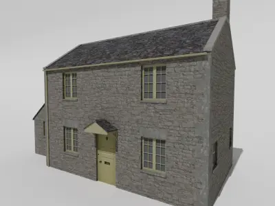 british cotswold stone country house Low-poly 3D model