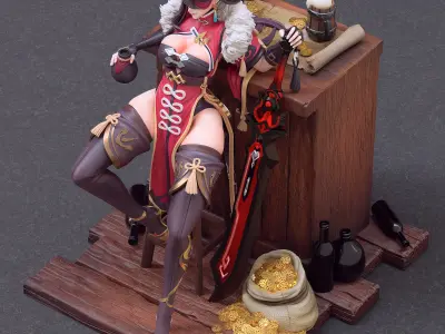 Beidou action figure on wooden table 3D print model