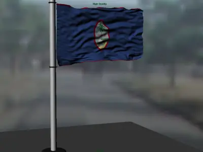 Guam flag 3D model