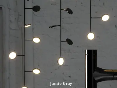 Jamie Gray Discus Vine 7 5 3 pendant light 3D model