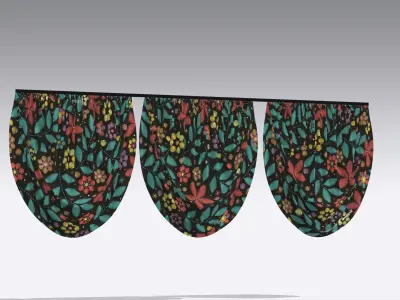 Curtain Low-poly 3D model