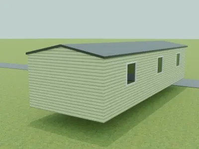 Mobile Home Static Caravan Trailer Low-poly 3D model