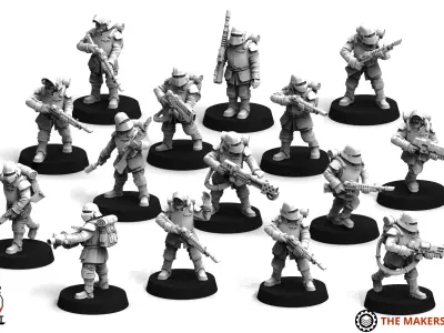 Feudal Guard - Infantry Builder 3D print model