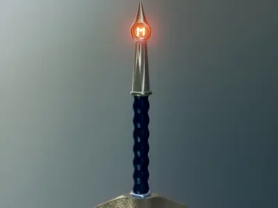 Sword with light 3D model