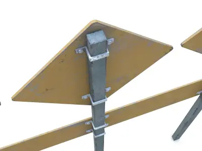 Street Sign 19 Low-poly 3D model