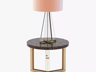 Adrianahoyos Side Table And Lamont Lamp 3D model