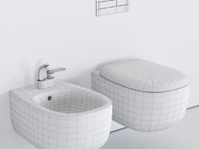 Ceramica Flaminia Bonola Wall-Hung WC Low-poly 3D model