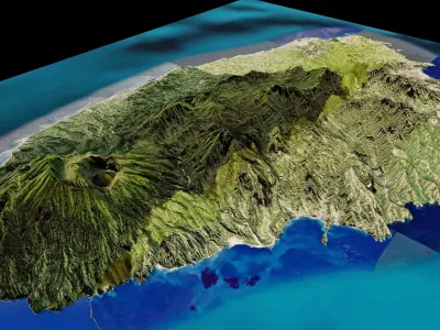 Saint Vincent island full 3d model terrain 3D model