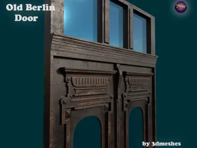 Old Berlin Door 4 - PBR lowpoly Low-poly 3D model