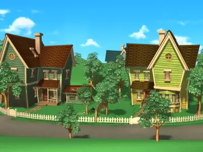 cartoon house 3D model 23