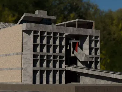 Millowners Association Building in Ahmedabad by Le Corbusier 3D model