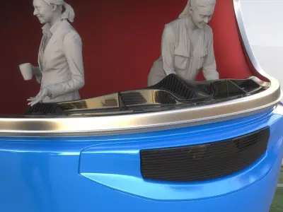 Helmet-Themed Coffee Shop 3D model