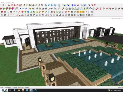 Gate house landscape 3d model 3D model