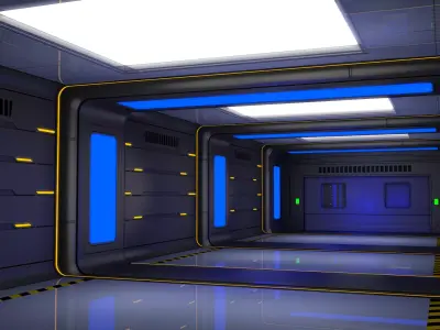 Sci Fi Corridor Interior 3D model