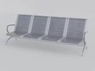 Public Bench Low-poly 3D model