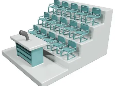 School Student Classroom 3D model