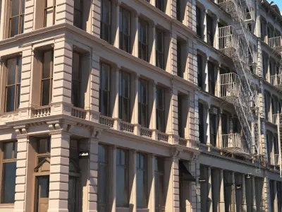  Photorealistic NYC Soho Block 