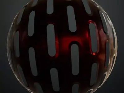 Red Metal Grill Transparent PBR Seamless Texture
